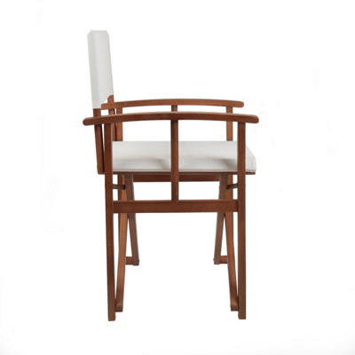 Charles Bentley FSC Wooden Pair of Folding Directors Chairs Cream Pop-Up Garden - 6