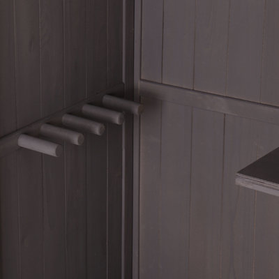 Charles Bentley FSC Wooden Storage Shed - Grey H190 x D56 x W86cm Tall Outdoor - 6