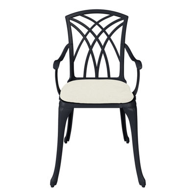 Charles Bentley Furniture 3 Piece Cast Aluminium Bistro Set Table & 2 Arm Chairs - 5