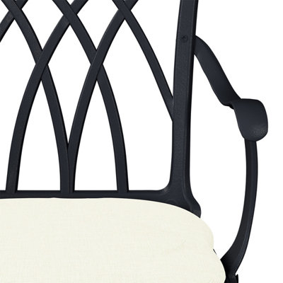 Charles Bentley Furniture 3 Piece Cast Aluminium Bistro Set Table & 2 Arm Chairs - 6