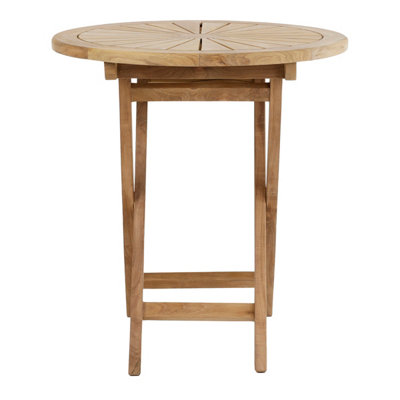 Charles Bentley Garden Bistro Table Folding Round Patio Teak Wood Furniture 70cm