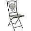 Charles Bentley Garden Blue Mosaic 5 Piece Dining Set With Folding Chairs Patio