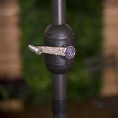 Charles Bentley Garden Metal Patio Garden Umbrella Parasol Crank & Tilt - Cream - 4