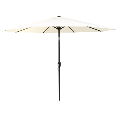 Charles Bentley Garden Metal Patio Garden Umbrella Parasol Crank & Tilt - Cream - 5