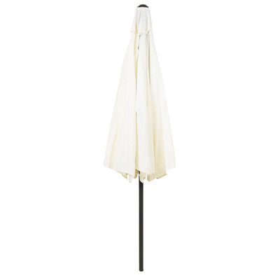 Charles Bentley Garden Metal Patio Garden Umbrella Parasol Crank & Tilt - Cream - 6