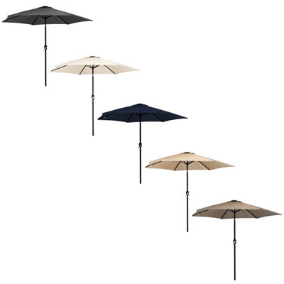Charles Bentley Garden Metal Patio Garden Umbrella Parasol Crank & Tilt - Cream - 9