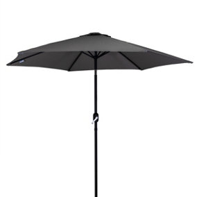 Charles Bentley Garden Metal Patio Garden Umbrella Parasol Crank & Tilt - Grey