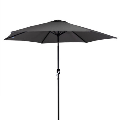 Charles Bentley Garden Metal Patio Garden Umbrella Parasol Crank & Tilt - Grey - 4