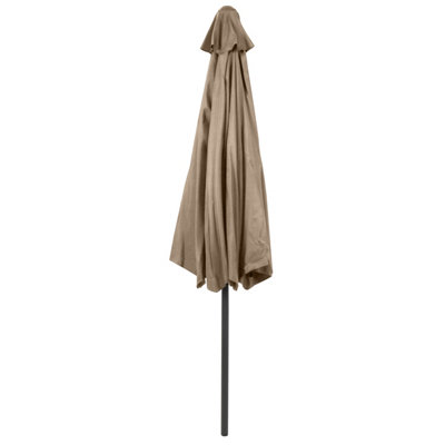 Charles Bentley Garden Metal Patio Garden Umbrella Parasol Crank & Tilt - Taupe - 6