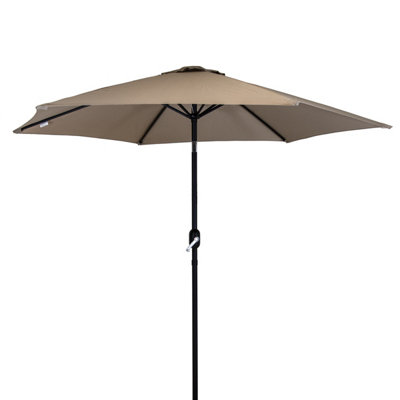Charles Bentley Garden Metal Patio Garden Umbrella Parasol Crank & Tilt - Taupe - 8