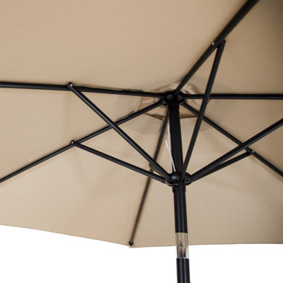 Charles Bentley Garden Metal Patio Umbrella Parasol With Crank & Tilt - Colours - 6