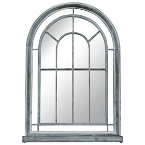 Charles Bentley Garden Premium Grey Arched Glass Mirror Suitable For Indoor Use