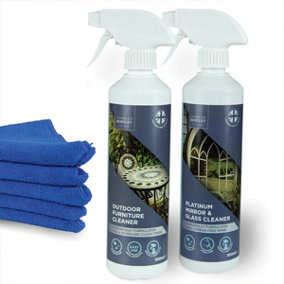 Charles Bentley Glass and Outdoor Furniture Cleaner with Microfiber Cloths
