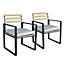 Charles Bentley Industrial Faux wood and Extrusion Aluminium Pair of Chairs