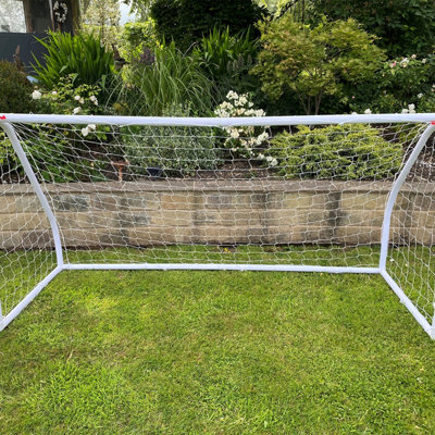 Charles Bentley Junior 8ftx4ft Plastic Portable White Football Goal Inc. Net - 5
