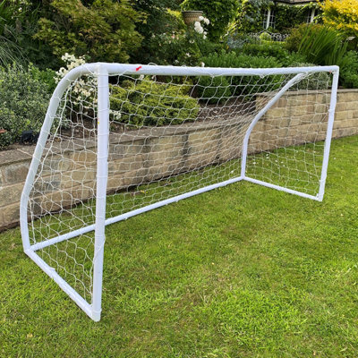 Charles Bentley Junior 8ftx4ft Plastic Portable White Football Goal Inc. Net - 6