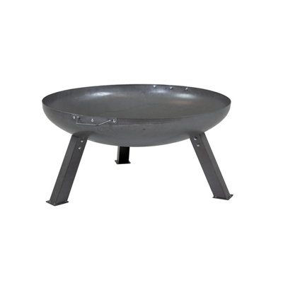 Charles Bentley Large 80cm Round Oil Finished Fire Pit Steel Outdoor Heating - 4