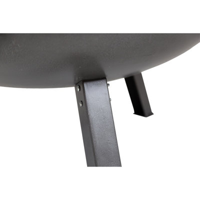 Charles Bentley Large 80cm Round Oil Finished Fire Pit Steel Outdoor Heating - 6