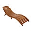 Charles Bentley Large Patio Folding Curved Reclining FSC Wood Sun Lounger