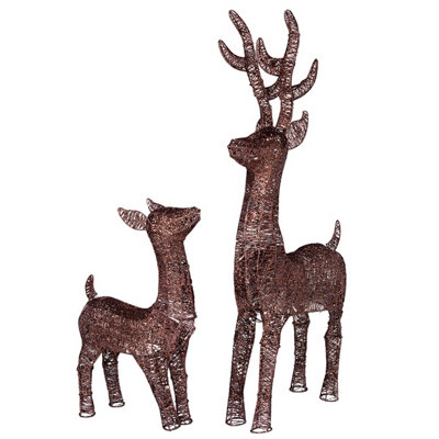 Charles Bentley LED Deer Decoration Pair 70/90 cm Waterproof Battery Powered