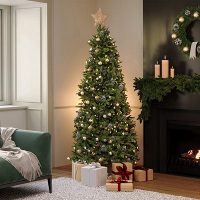 Charles Bentley Luxury 7ft Slimline Faux Nordic Spruce Hinged Christmas Tree Price Comparisons | Compare The Build