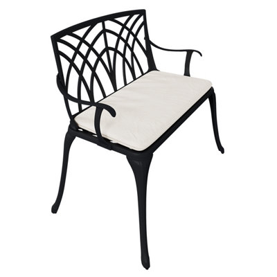 Charles Bentley Metal Cast Aluminium 2 Seater Garden Patio Bench Seat - 4
