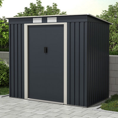 Charles Bentley Metal Galvanised Steel Shed 6.6ft x 4ft