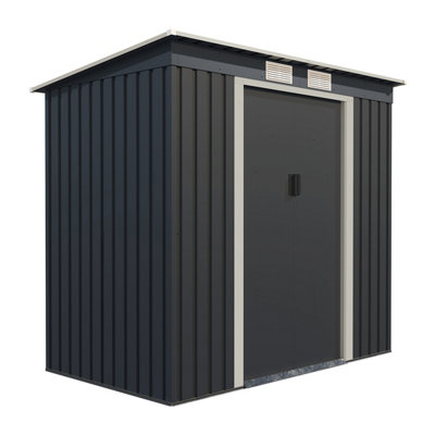 Charles Bentley Metal Galvanised Steel Shed 6.6ft x 4ft - 5