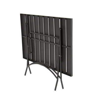 Charles Bentley Metal Powder Coated Rectangular 4 Seater Dining Set - Dark Grey