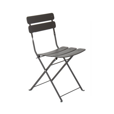 Charles Bentley Metal Powder Coated Rectangular 4 Seater Dining Set - Dark Grey