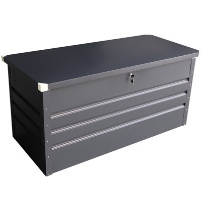 Charles Bentley Metal Storage Chest w/ Lock & Key Waterproof Seal Hydraulic Lid