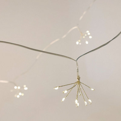 Charles Bentley Mini Dandelion LED String Lights 10m Waterproof Battery Operated