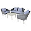 Charles Bentley Mixed Material Wicker Madrid Lounge Set Sofa Chairs Coffee Table