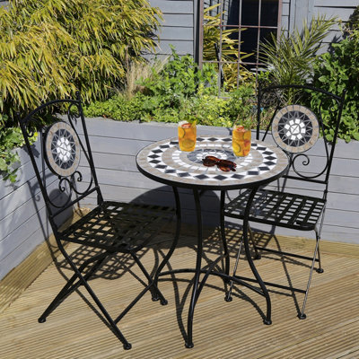 Mosaic bistro table and chairs discount