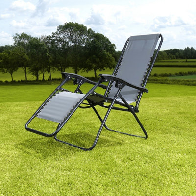 Charles Bentley Odyssey Folding Reclining Garden Chair Camping Lounger Grey - 7