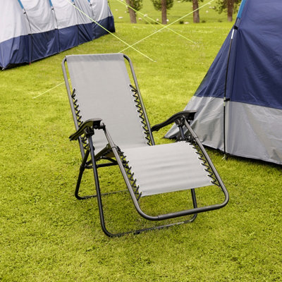 Charles Bentley Odyssey Folding Reclining Garden Chair Camping Lounger Grey - 8