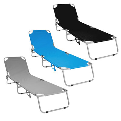 Charles Bentley Odyssey Folding Sun Lounger Black - 8