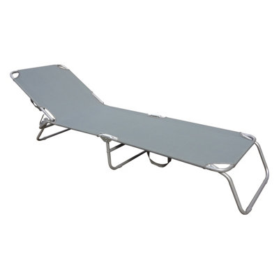 Charles Bentley Odyssey Folding Sun Lounger Grey