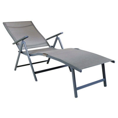 Charles Bentley Odyssey Folding Textilene Sun Lounger 7 Position Space Saving