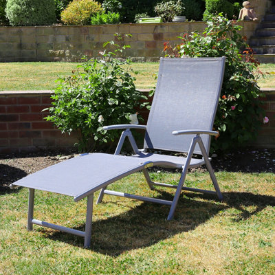 Charles Bentley Odyssey Folding Textilene Sun Lounger 7 Position Space Saving - 4