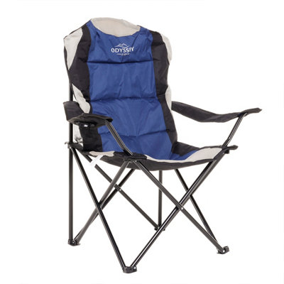 Charles Bentley Odyssey Single Folding Camping Chair Blue & Grey Lightweight