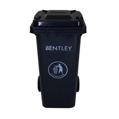 Charles Bentley Outdoor Household Waste Medium Rubbish 120 Litre Wheelie Bin