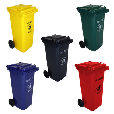 Charles Bentley Outdoor Household Waste Medium Rubbish 120 Litre Wheelie Bin - 5