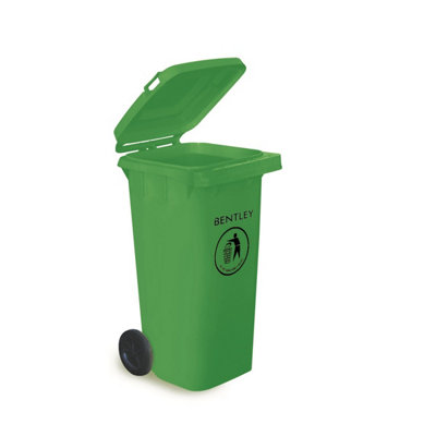 Charles Bentley Outdoor Household Waste Medium Rubbish 120 Litre Wheelie Bin