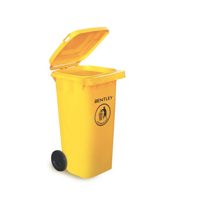 Charles Bentley Outdoor Household Waste Medium Rubbish 120 Litre Wheelie Bin