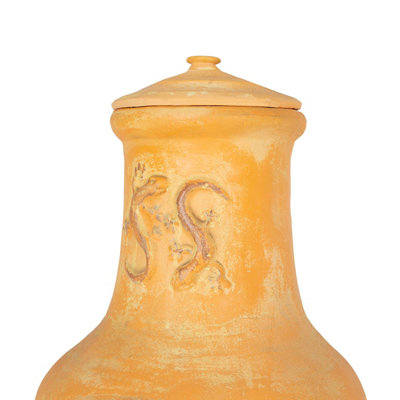 Charles Bentley Outdoor Patio Chiminea Large Terracotta Clay Heater