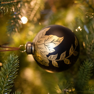 Charles Bentley Pack of 12 Industrial Glass Baubles Christmas Tree Decorations