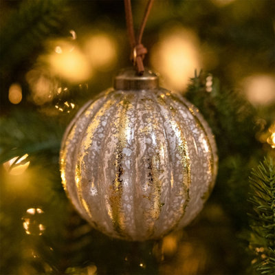 Charles Bentley Pack of 12 Industrial Glass Baubles Christmas Tree Decorations - 4