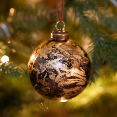 Charles Bentley Pack of 12 Industrial Glass Baubles Christmas Tree Decorations - 5