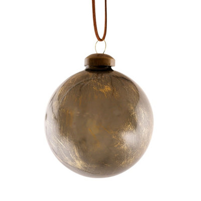 Charles Bentley Pack of 12 Industrial Glass Baubles Christmas Tree Decorations - 7